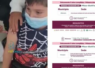 SSM llaman a padres de familia a vacunar a sus hijos de 5 años contra el COVID-19