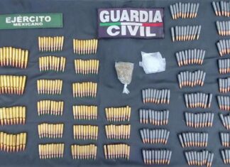 SSP y Sedena aseguran municiones en Apatzingán