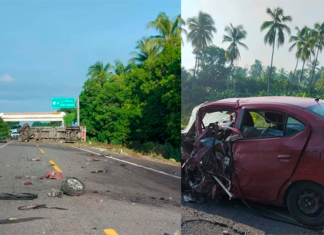 Un vehículo particular se impacta contra un tráiler en la autopista Siglo XXI