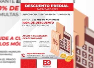 #Tarímbaro Descuentos hasta 100% este mes de noviembre en tu predial