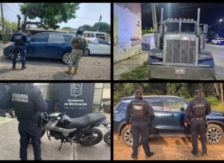 Recuperan 24 vehículos robados en Michoacán durante operativos en nueve municipios