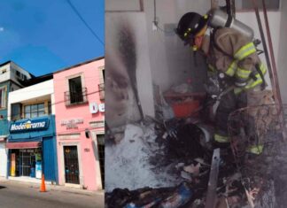 Se incendia terraza en el Centro Histórico de Morelia; solo se reportan daños materiales