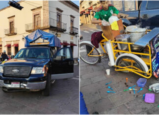 Camioneta embiste triciclo tamalero en el Centro Histórico de Morelia; conductor ebrio involucrado
