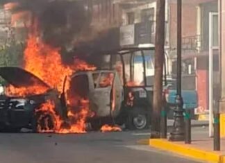 Otro coche bomba estalla en Jerécuaro, Guanajuato; patrulla destruida