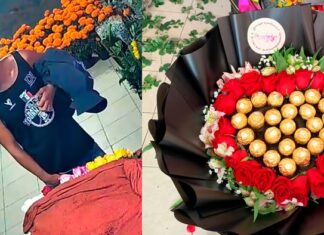 Hombre roba ramo de flores y su novia lo presume en redes, florería lo identifica | VIDEO
