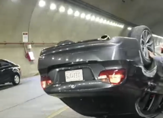 Vuelca auto BMW en el Ramal Camelinas de Morelia; conductor sale ileso