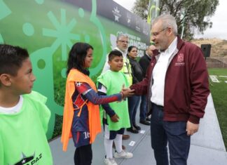 Para la prevención del delito, inaugura Bedolla cancha en Tarímbaro