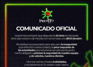 Cierra sus puertas Bar Pecatto tras 20 años; señalan inseguridad en Morelia