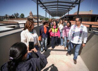 Gladyz Butanda y diputados recorren obra del mercado de Pátzcuaro a 22 días de su inauguración