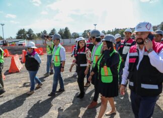 Gladyz Butanda y regidores de Morelia recorren obra del teleférico