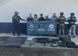 Detienen a cinco personas armadas y decomisan más de 2 mil cartuchos en Apatzingán