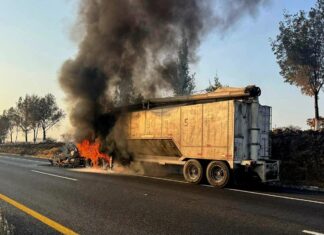 Se incendia tráiler en la autopista México – Guadalajara; no hubo lesionados