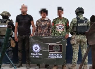 SSP y Defensa detienen a tres hombres, aseguran armamento y droga