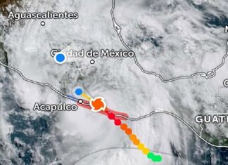 Huracán Erick ya es categoría 1 y se localiza en Guerrero