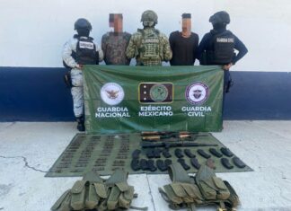 Detenidos 2 hombres en posesión de armas largas y municiones en Parácuaro: SSP