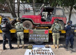 SSP y Defensa decomisan arma, municiones y vehículos en Hidalgo