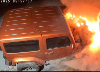 Incendian Jeep frente a panificadora en Morelia; responsable está identificado