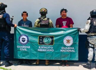 Dos detenidos en posesión de lonas con mensajes que hacen apología del delito: SSP