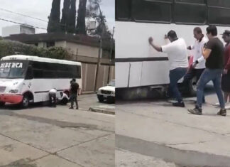 Se le cae el tanque de gas a camión de la Ruta Alberca; cuerpos de emergencia ignoran el llamado