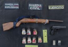 En Operación Apatzingán, hombre es asegurado con arma de fuego y 7 artefactos explosivos