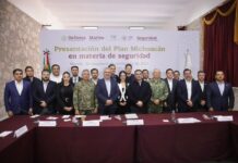 Plena coordinación en seguridad, refrendan Bedolla, Harfuch, Defensa y Semar