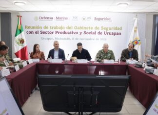 Dentro del Plan Michoacán, acuerdan estrategia regional para Uruapan Harfuch, Bedolla y Quiroz