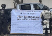 Plan Paricutín: SSP y Guardia Nacional aseguran armas de fuego y vehículo robado en Morelia