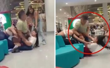Mujer descubre a su esposo con su amante y junto a su hija decide pelear con ella en centro comercial | VIDEO