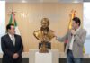 Devela Alfonso Martínez busto de Morelos que será colocado en el CAM