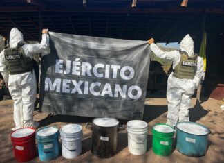 Ejército asegura 335 kg de metanfetamina y desmantela narcolaboratorios en Turicato y Nocupétaro