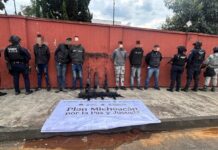 Detenidos en Tingambato 6 presuntos integrantes de grupo criminal con 3 fusiles: SSP