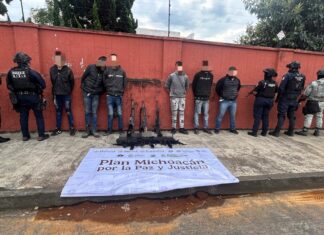 Detenidos en Tingambato 6 presuntos integrantes de grupo criminal con 3 fusiles: SSP