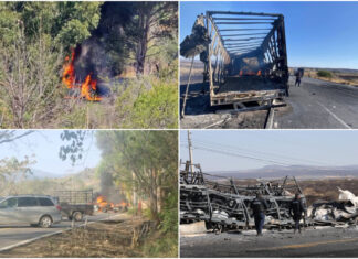 Persisten bloqueos y quema de vehículos en varios puntos de Michoacán