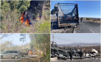 Persisten bloqueos y quema de vehículos en varios puntos de Michoacán