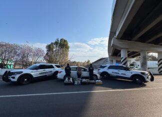 Aseguran Guardianes del Camino 5 maletas con 65 kilos de mariguana en la Autopista de Occidente: SSP