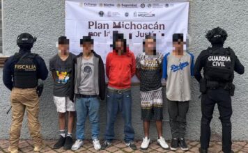 SSP brinda apoyo a FGE en cateo de inmueble en Morelia; hay 5 hombres detenidos