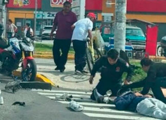 Choque entre unidad de Protección Civil y motocicleta deja dos heridos en Querétaro