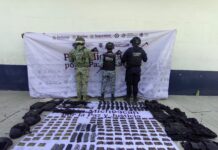 Asegurados tres fusiles y más de mil 300 cartuchos útiles en Apatzingán