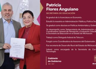 Nombra Bedolla a Patricia Flores como nueva secretaria de Educación