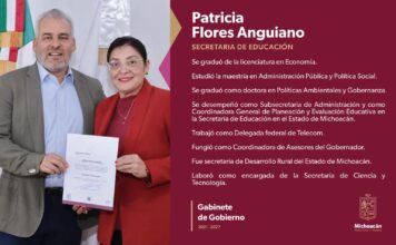 Nombra Bedolla a Patricia Flores como nueva secretaria de Educación