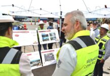Supervisa Bedolla construcción de primer distribuidor vial “La Rinconada” en Zamora