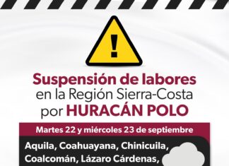 Se suspenden clases en 7 municipios de la Región Sierra Costa por huracán «Polo»