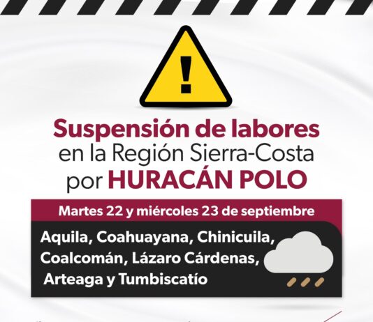 Se suspenden clases en 7 municipios de la Región Sierra Costa por huracán «Polo»
