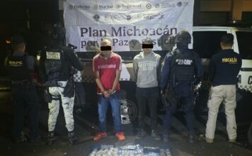 Detenidos por narcomenudeo Jose “N” el “Characo” y Jesús “N” el “Alanís”, en Uruapan